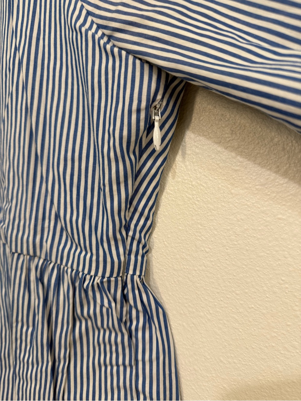 Adorable Blue and White Striped Tiered Jcrew Women's Dress - Picture 3 of 5
